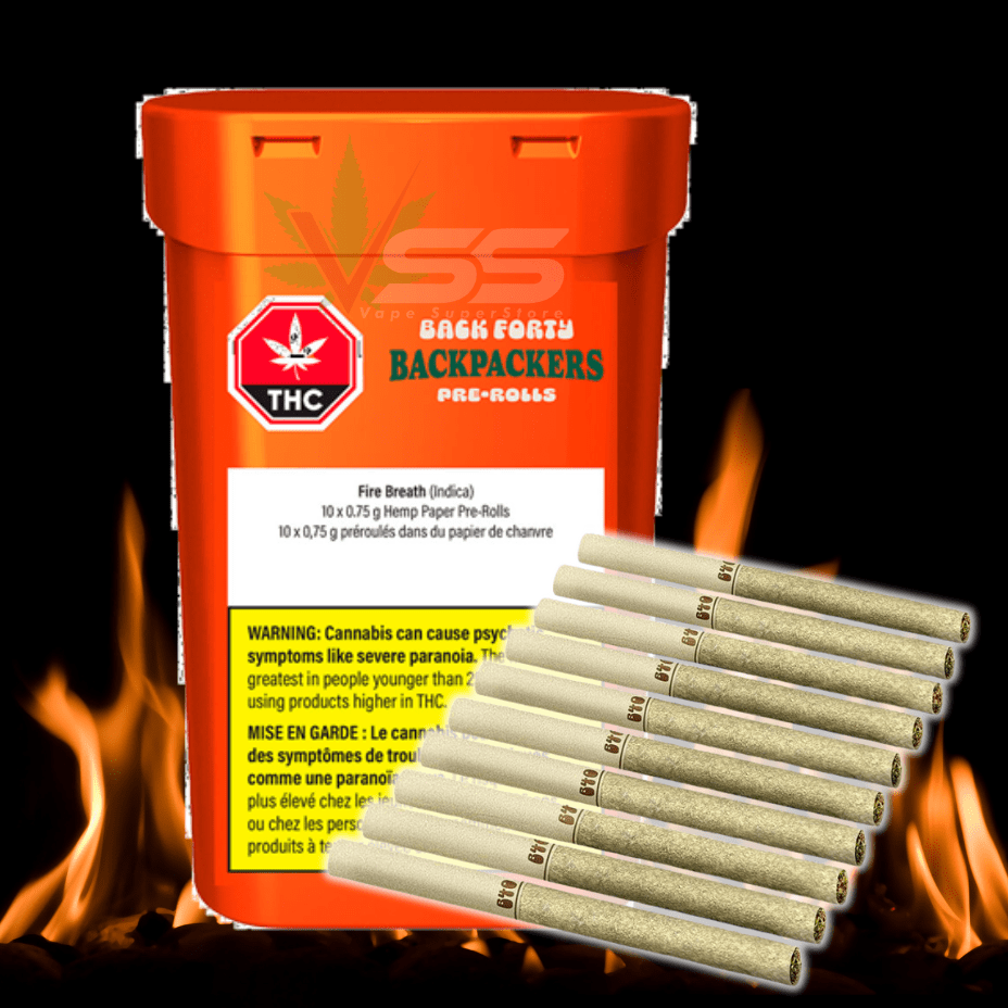 Back Forty Backpackers Pre-rolls - Fire Breath 10x0.75g Morden Vape SuperStore and Cannabis Manitoba Canada