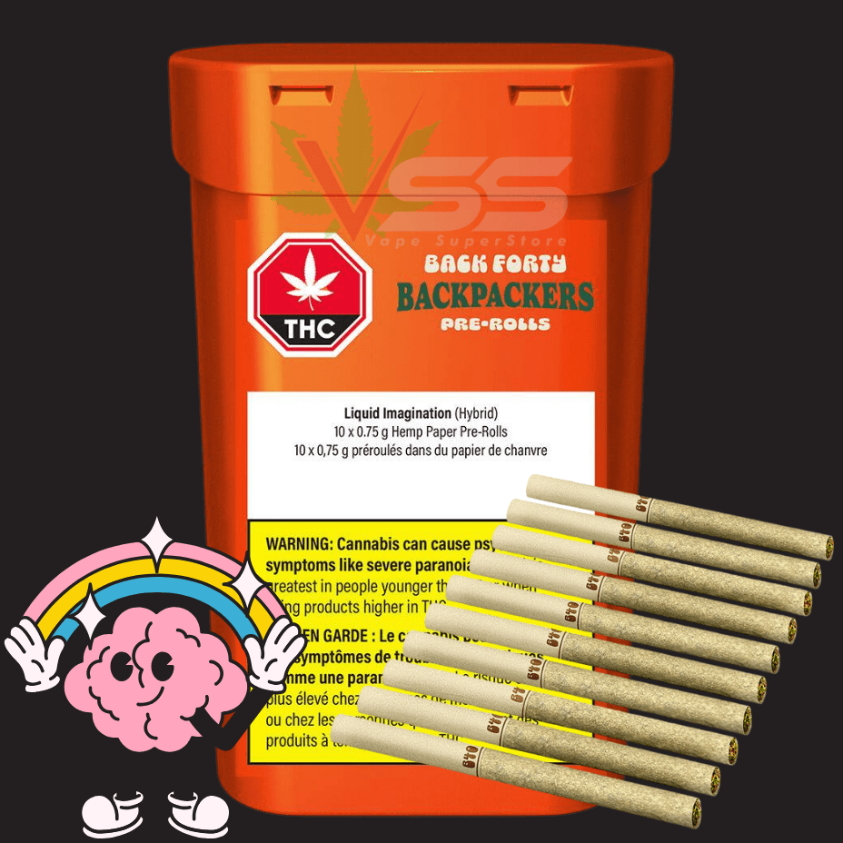 Back Forty Backpackers Pre-rolls - Liquid Imagination 10x0.75g Morden Vape SuperStore and Cannabis Manitoba Canada