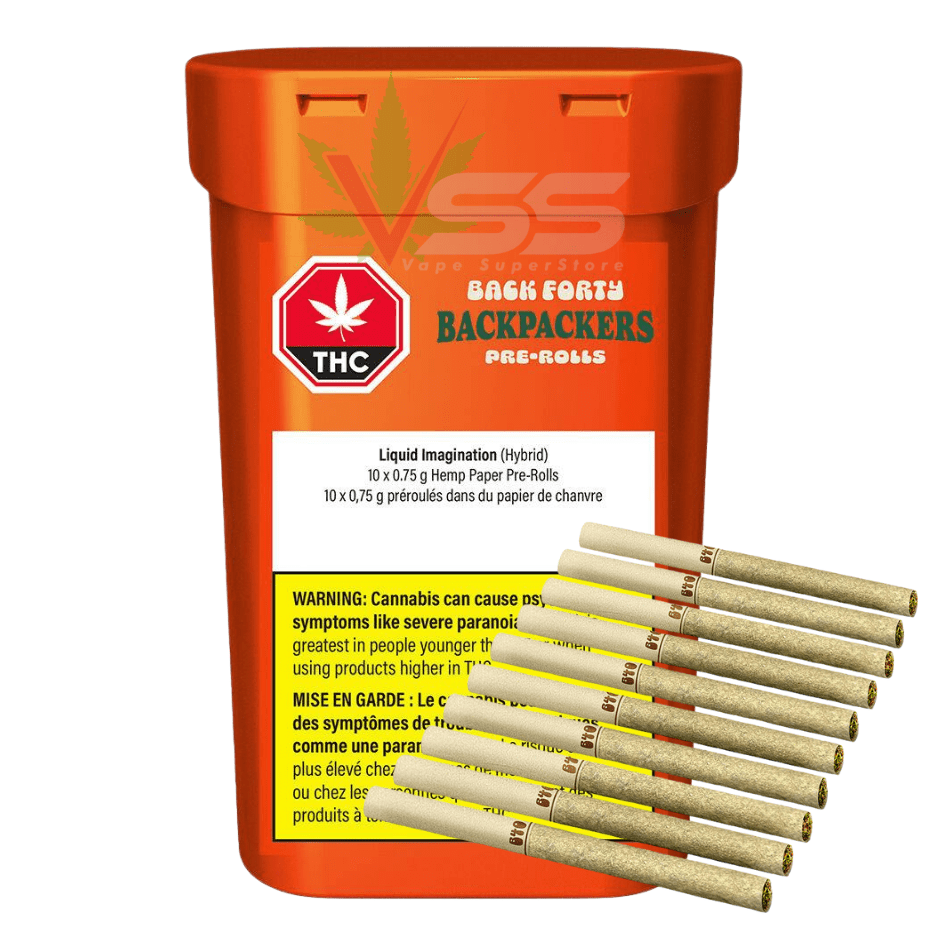Back Forty Backpackers Pre-rolls - Liquid Imagination 10x0.75g Morden Vape SuperStore and Cannabis Manitoba Canada