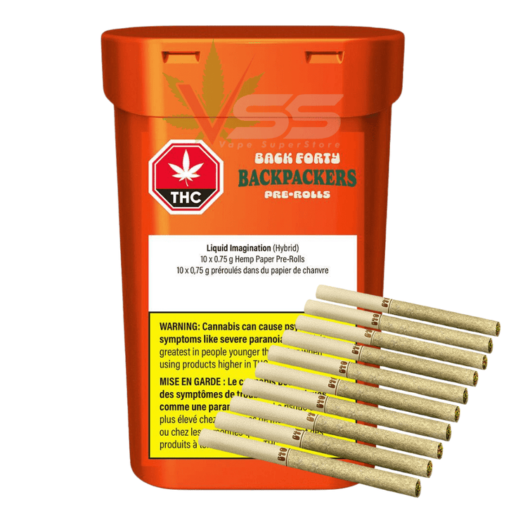 Back Forty Backpackers Pre-rolls - Liquid Imagination 10x0.75g Morden Vape SuperStore and Cannabis Manitoba Canada