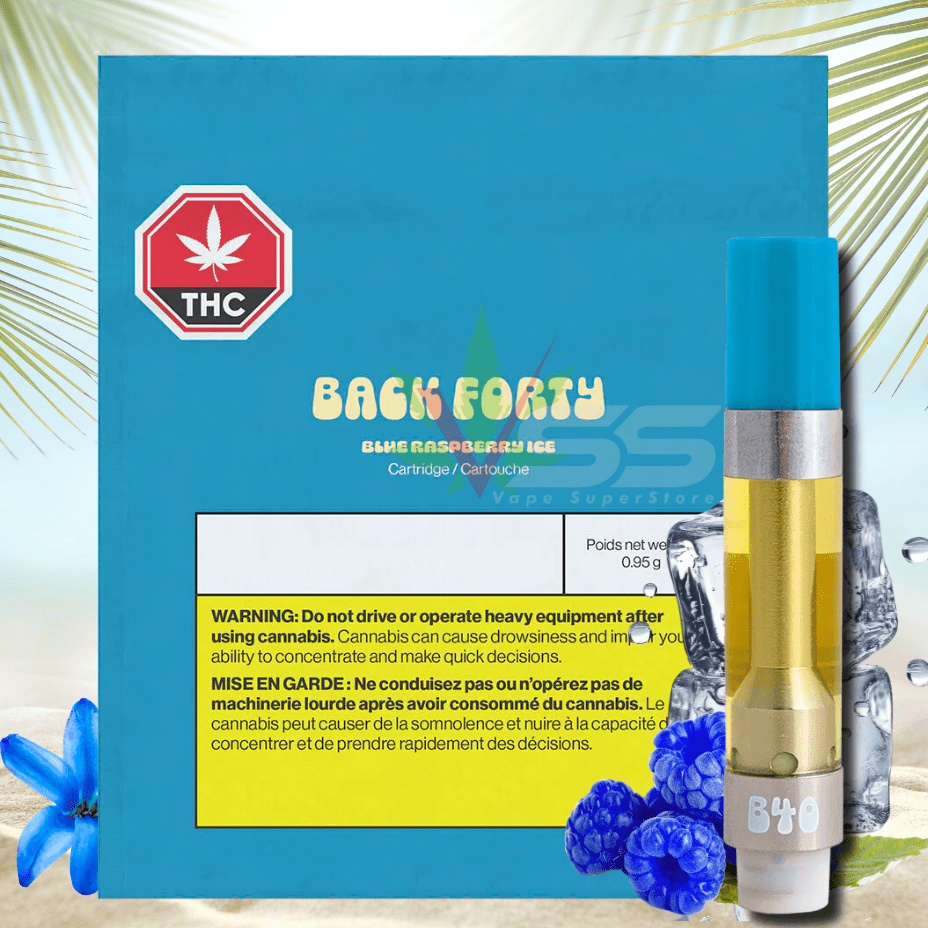 Back Forty Blue Raspberry Ice Vape Cartridge - 0.95g Morden Vape SuperStore and Cannabis Manitoba Canada