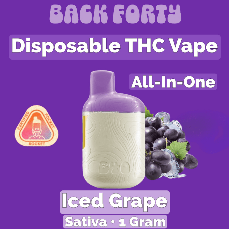 Back Forty Cannabis Disposables 1g Back Forty Iced Grape THC Disposable Vape-0.95g - Morden Manitoba
