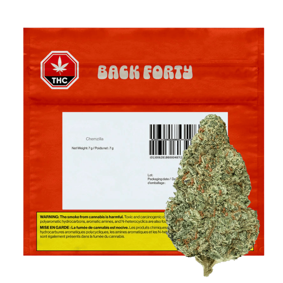Back Forty Chemzilla Indica Flower - 7g Morden Vape SuperStore and Cannabis Manitoba Canada