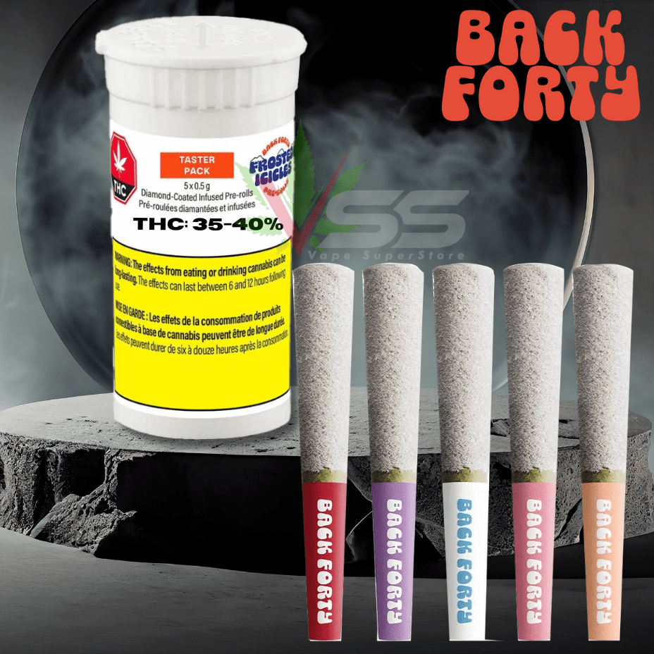 Back Forty Frosted Icicles Infused Taster Pack Pre-rolls 5x0.5g Morden Vape SuperStore and Cannabis Manitoba Canada