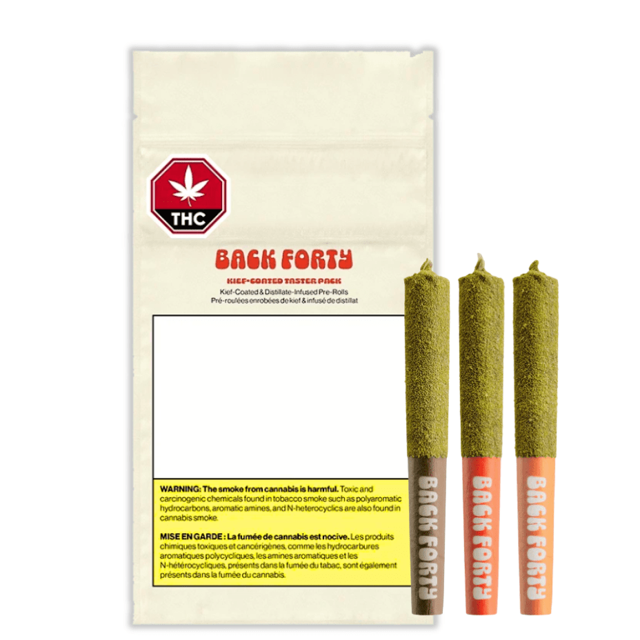 Back Forty Kief Coated Taster Pack Infused Pre-rolls 3x0.5g 3x0.5g Morden Vape SuperStore and Cannabis Manitoba Canada