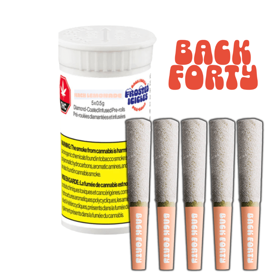 Back Forty Peach Lemonade Frosted Icicles Pre-rolls 5x0.5g 5x0.5g Morden Vape SuperStore and Cannabis Manitoba Canada