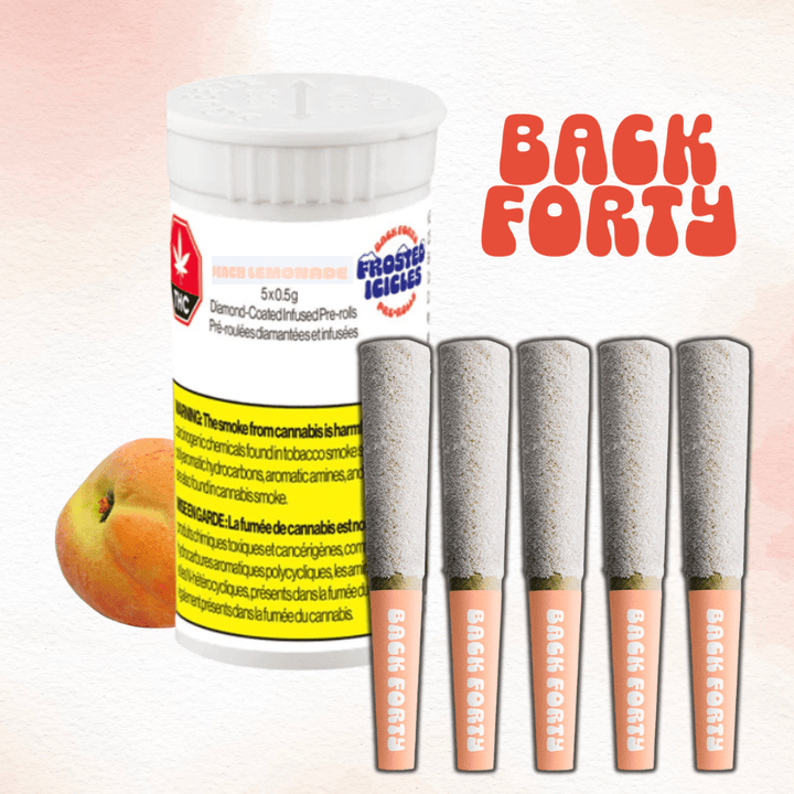 Back Forty Peach Lemonade Frosted Icicles Pre-rolls 5x0.5g 5x0.5g Morden Vape SuperStore and Cannabis Manitoba Canada