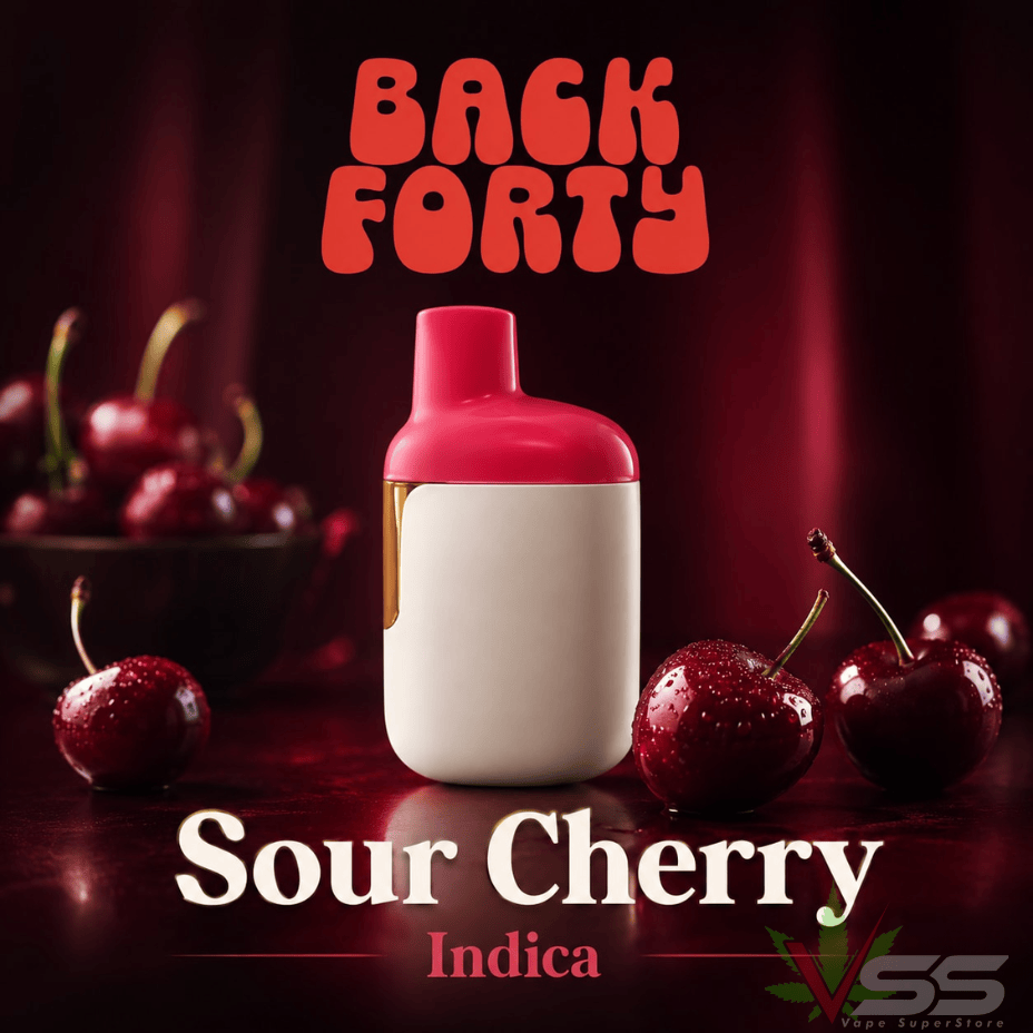 Back Forty Sour Cherry Indica AIO Disposable Vape - 0.95g Morden Vape SuperStore and Cannabis Manitoba Canada