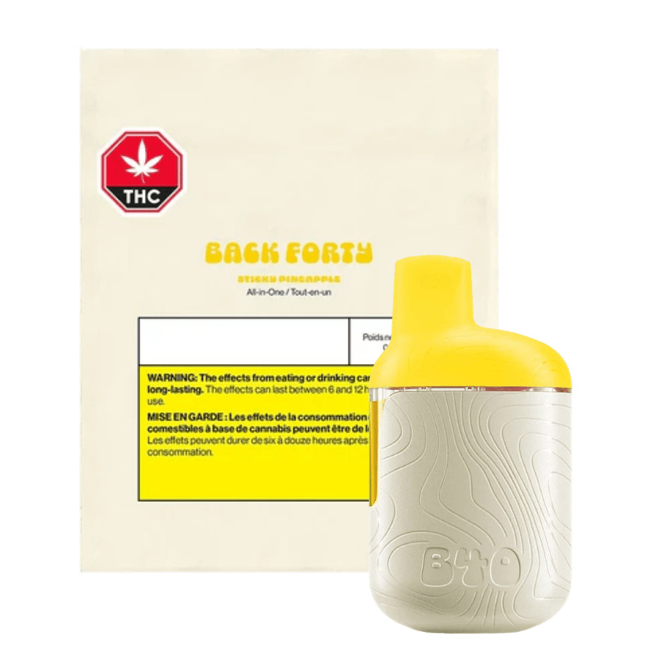 back forty disposable vape Back Forty Sticky Pineapple Sativa Disposable - 0.95g in Manitoba
