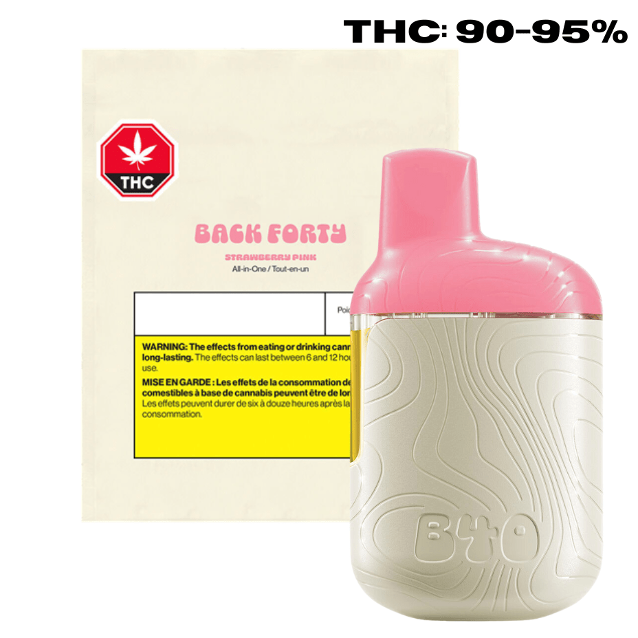 Back Forty Strawberry Pink All-in-One Vape - 0.95g Morden Vape SuperStore and Cannabis Manitoba Canada