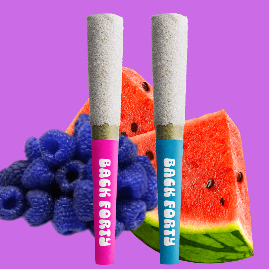 Back Forty Watermelon & Blue Razz Frosted Icicles Pre-rolls 2x1g 2x1.0g Morden Vape SuperStore and Cannabis Manitoba Canada