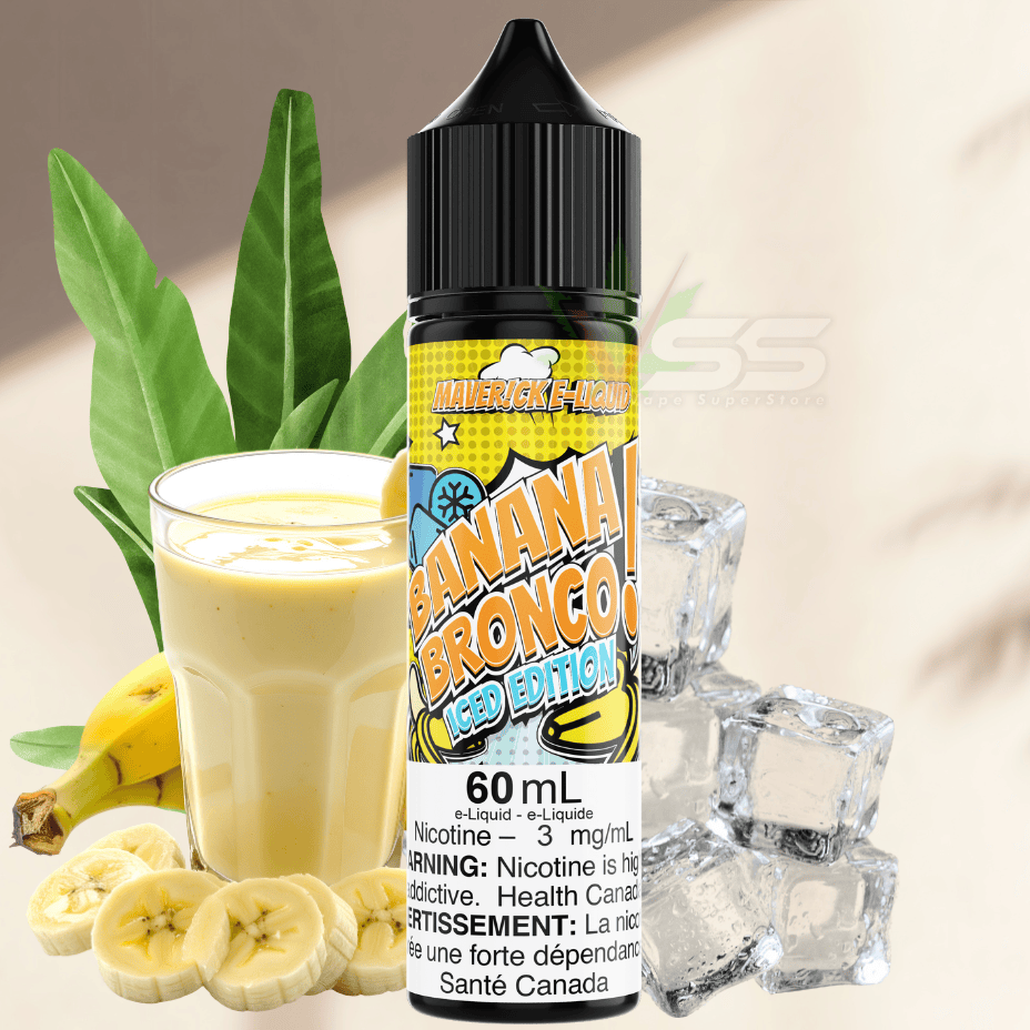 Banana Bronco Iced by Maverick E-Liquid 60ml / 3mg Morden Vape SuperStore and Cannabis Manitoba Canada