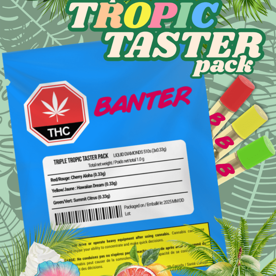 Banter Triple Tropic Taster Pack Diamonds Cartridges - 3x0.33g Morden Vape SuperStore and Cannabis Manitoba Canada