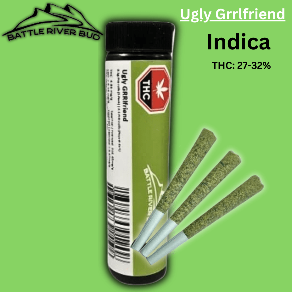 Battle River Bud Ugly Grrlfriend Indica Pre-rolls 3x0.5g 3x0.5g Morden Vape SuperStore and Cannabis Manitoba Canada