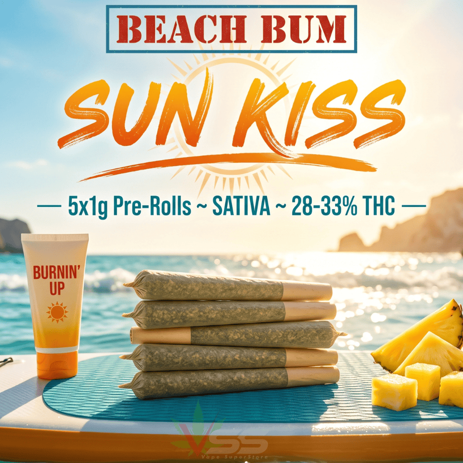 Beach Bum Sun Kiss Sativa Pre-Rolls-5x1g Morden Vape SuperStore and Cannabis Manitoba Canada