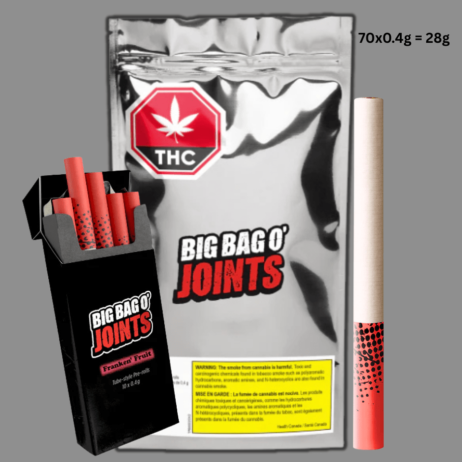 Big Bag O' Buds Franken' Fruit Tube Style Pre-rolls 70x0.4g 70x0.4g Morden Vape SuperStore and Cannabis Manitoba Canada