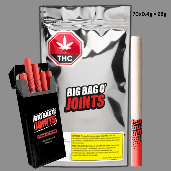 Big Bag O' Buds Franken' Fruit Tube Style Pre-rolls 70x0.4g 70x0.4g Morden Vape SuperStore and Cannabis Manitoba Canada
