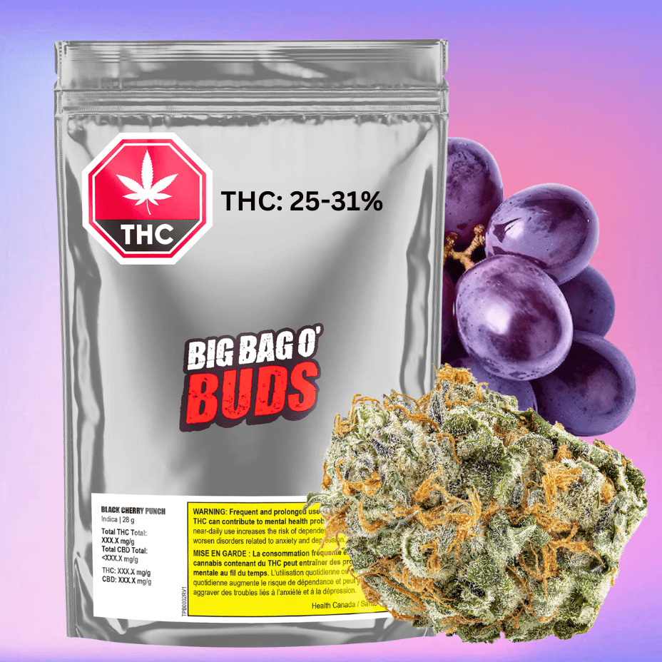 Big Bag O' Buds - Purple Cherry Punch Indica Flower - 28g Morden Vape SuperStore and Cannabis Manitoba Canada