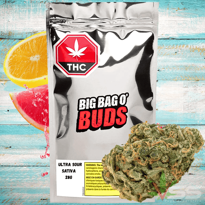 Big Bag O' Buds - Ultra Sour Sativa Flower - 28g Morden Vape SuperStore and Cannabis Manitoba Canada