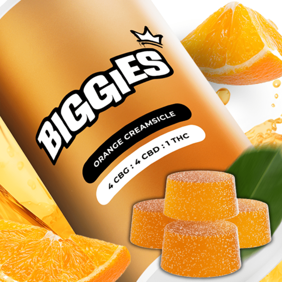 Biggies by Even Orange Creamsicle 4:4:1 Gummies 4x2.5mg 4/pkg Morden Vape SuperStore and Cannabis Manitoba Canada