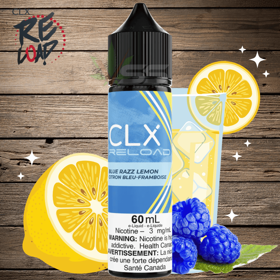 blue razz lemon vape by CLX Reload E-liquid Nicotine Strength:20mg (Tax) luffbar Went to the gas