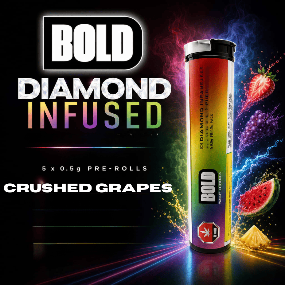 Bold Crushed Grapes Diamond Infused Indica Pre-Rolls-5x0.4g Morden Vape SuperStore and Cannabis Manitoba Canada