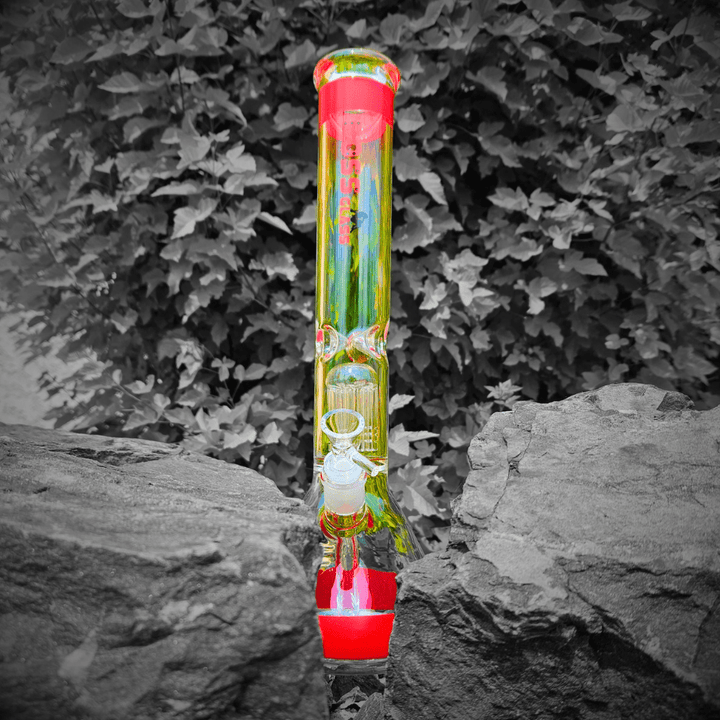 Boss Glass 7mm Color Block Logo Beaker W/Showerhead perc-16" Morden Vape SuperStore and Cannabis Manitoba Canada