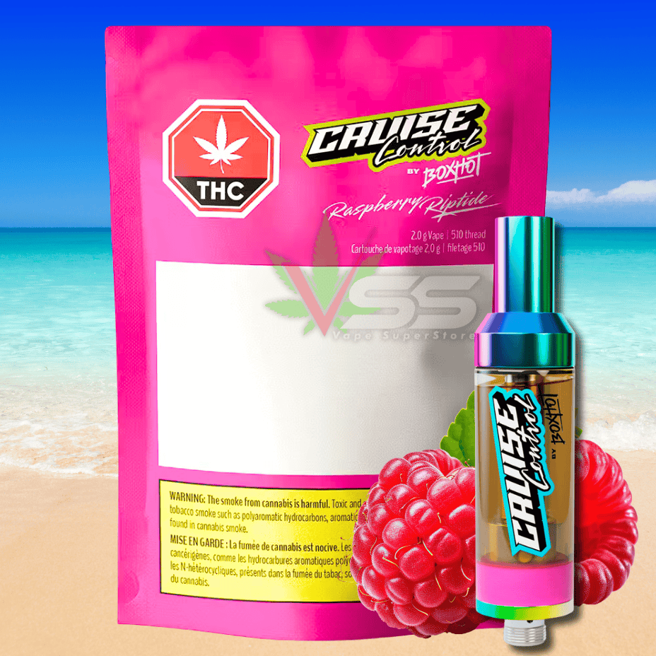 Boxhot Cruise Control Raspberry Riptide THC + CBD Cartridge - 2g Morden Vape SuperStore and Cannabis Manitoba Canada