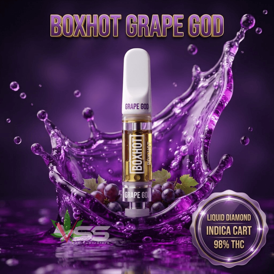 BOXHOT Grape God Liquid Diamond Indica 510 Cartridge - 1g Morden Vape SuperStore and Cannabis Manitoba Canada