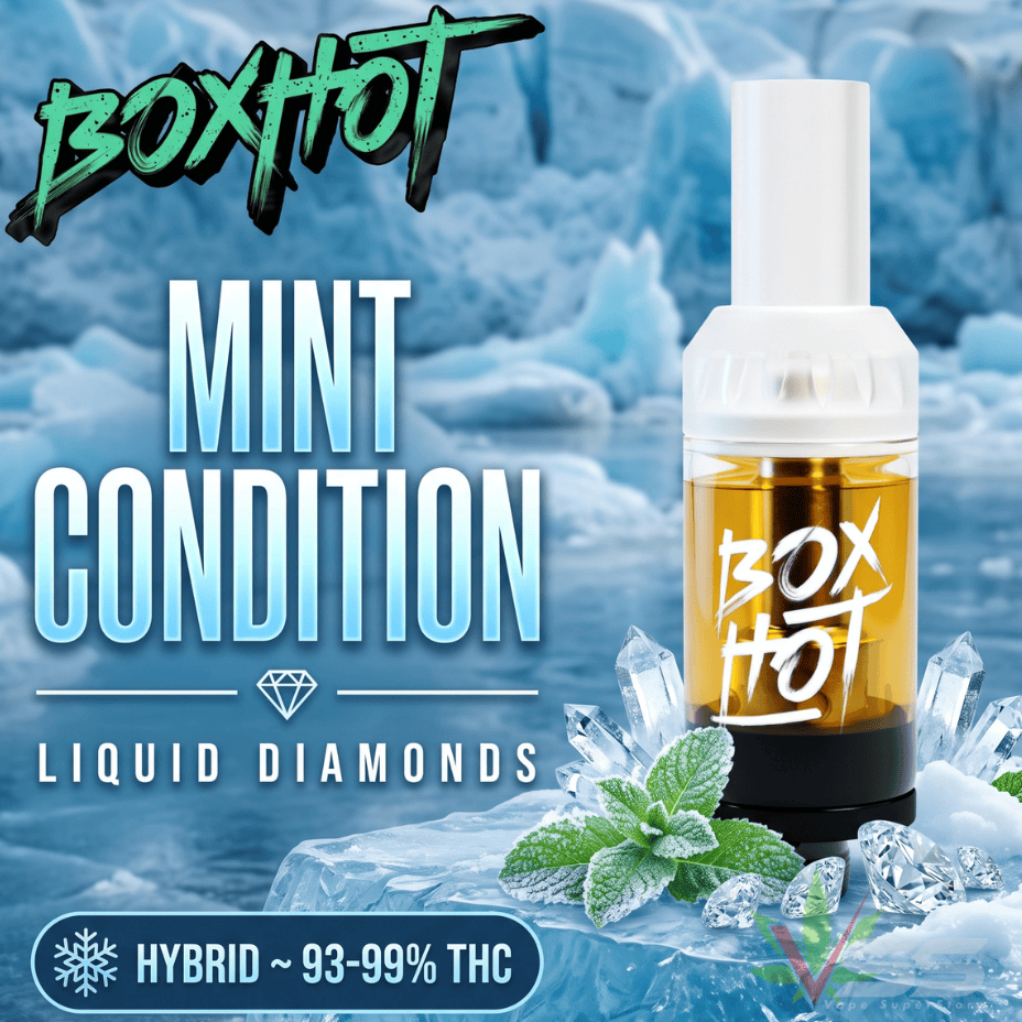 BOXHOT Mint Condition Liquid Diamond Hybrid 510 Cartridge - 1g Morden Vape SuperStore and Cannabis Manitoba Canada