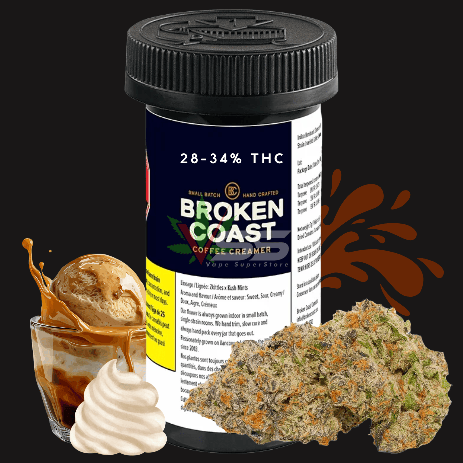 Broken Coast Coffee Creamer Indica Flower - 7g in Manitoba - Morden Vape  SuperStore & Cannabis