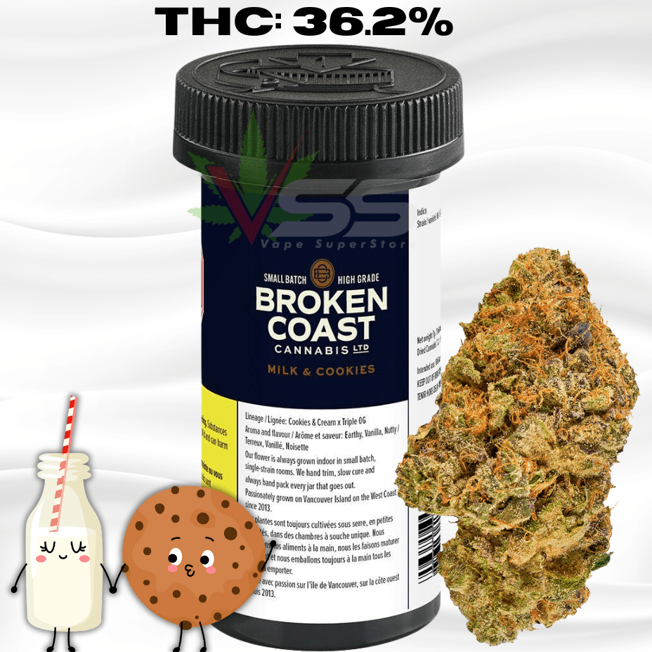 Broken Coast Milk & Cookies Flower - 14g Morden Vape SuperStore and Cannabis Manitoba Canada