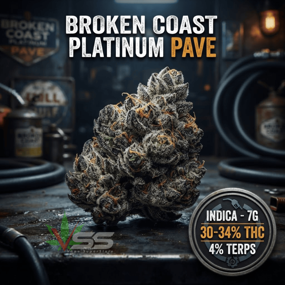 Broken Coast Platinum Pave Indica Flower-7g Morden Vape SuperStore and Cannabis Manitoba Canada