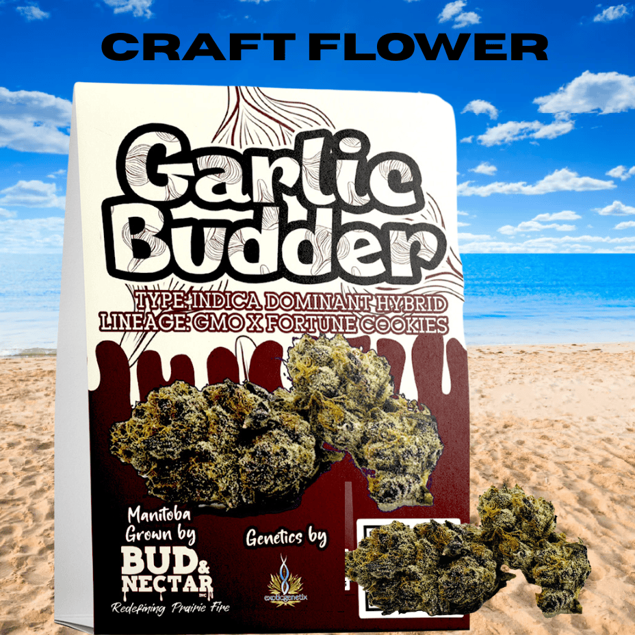 Bud & Nectar Garlic Budder Indica CRAFT Flower-7g Morden Vape SuperStore and Cannabis Manitoba Canada