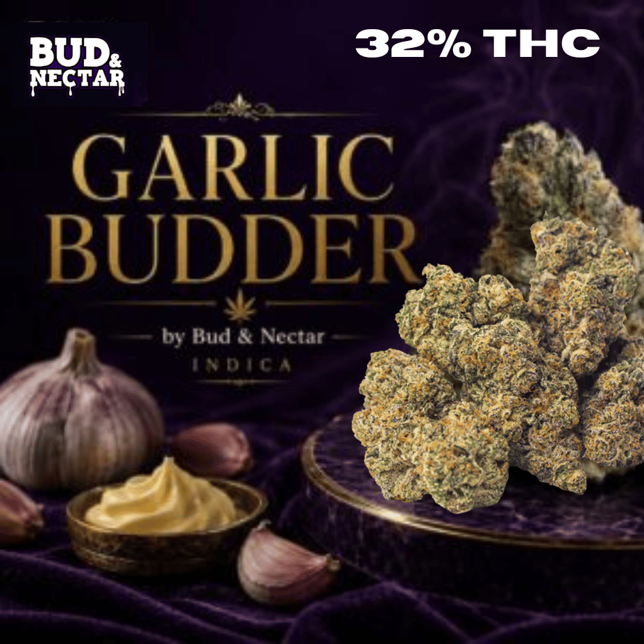 Bud & Nectar Garlic Budder Indica CRAFT Flower-7g Morden Vape SuperStore and Cannabis Manitoba Canada