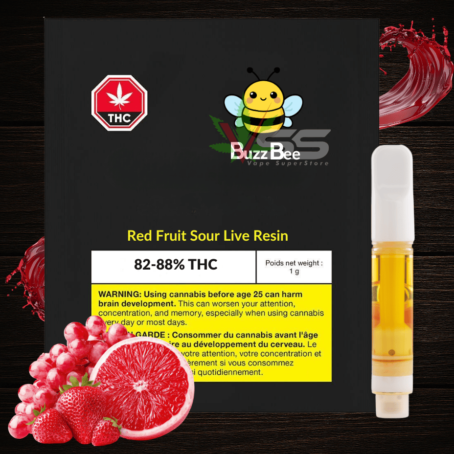 BuzzBee Red Fruit Sour Live Resin Vape Cartridge - 1g Morden Vape SuperStore and Cannabis Manitoba Canada