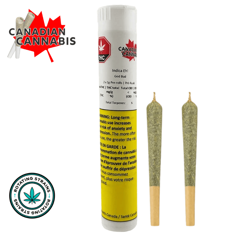 Canadian Cannabis Indica Eh! Pre-rolls 2x1g Morden Vape SuperStore and Cannabis Manitoba Canada