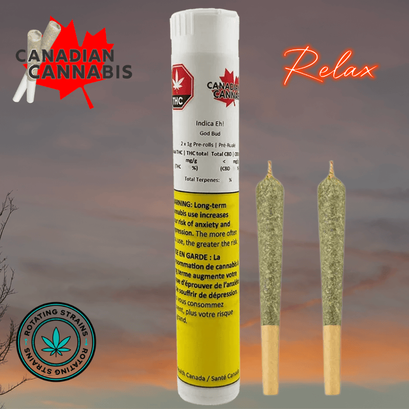 Canadian Cannabis Indica Eh! Pre-rolls 2x1g Morden Vape SuperStore and Cannabis Manitoba Canada