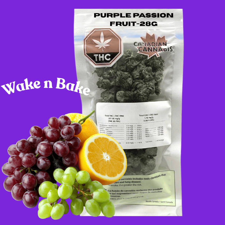 Canadian Cannabis Purple Passion Fruit Sativa Flower-28g Morden Vape SuperStore and Cannabis Manitoba Canada