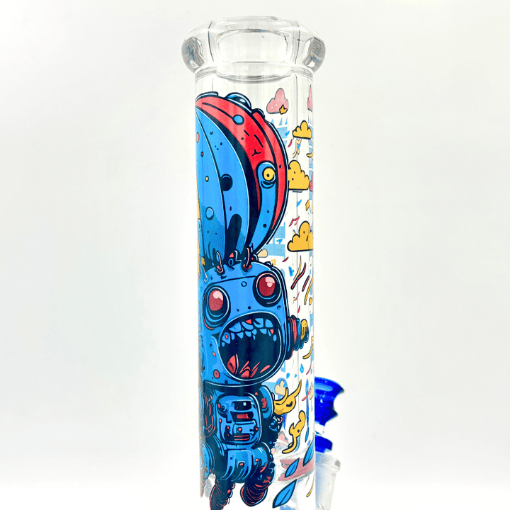 Castle Glassworks 15mm Robot Beaker 14" 14 in / 15mm Base/ 9mm Tube Morden Vape SuperStore and Cannabis Manitoba Canada