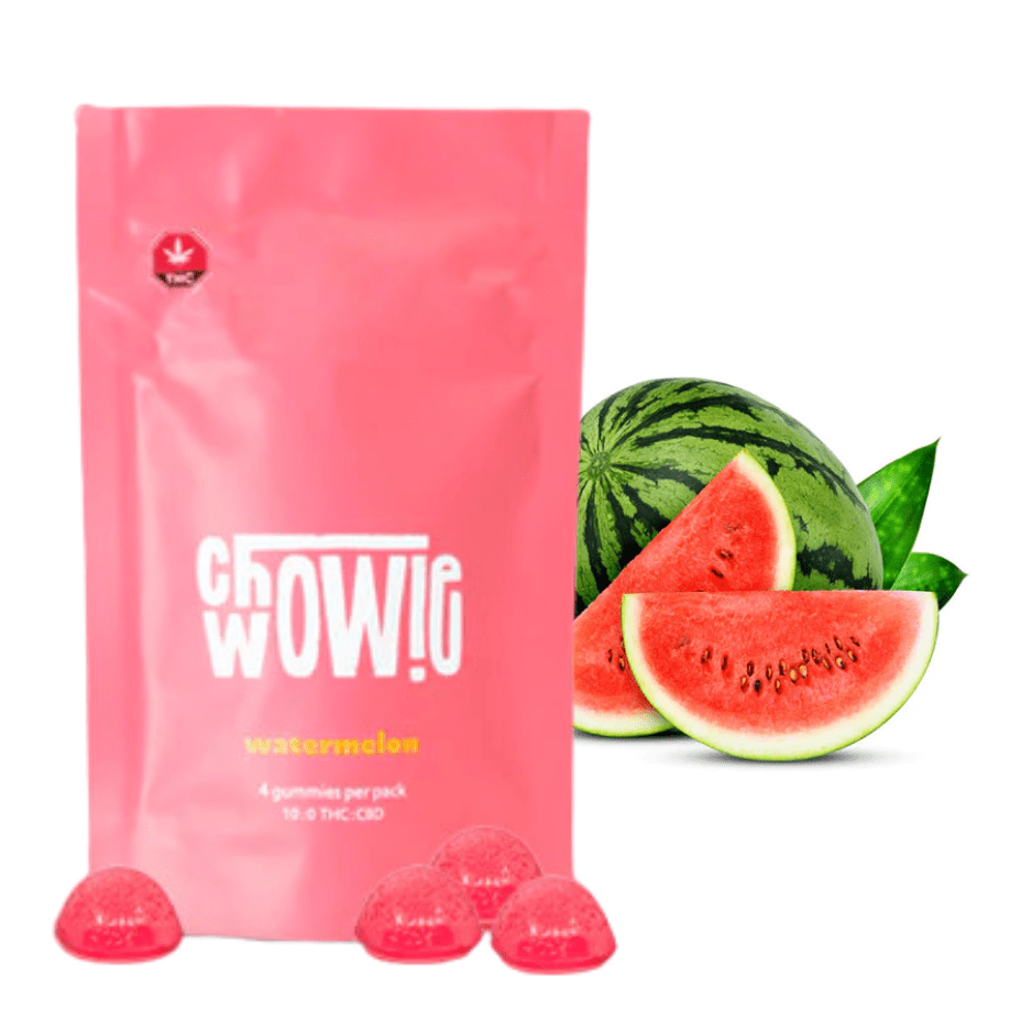 Chowie Wowie Edibles 4x2.5mg Edibles-Chowie Wowie Watermelon Gummies-Morden Vape & Cannabis MB, Canada