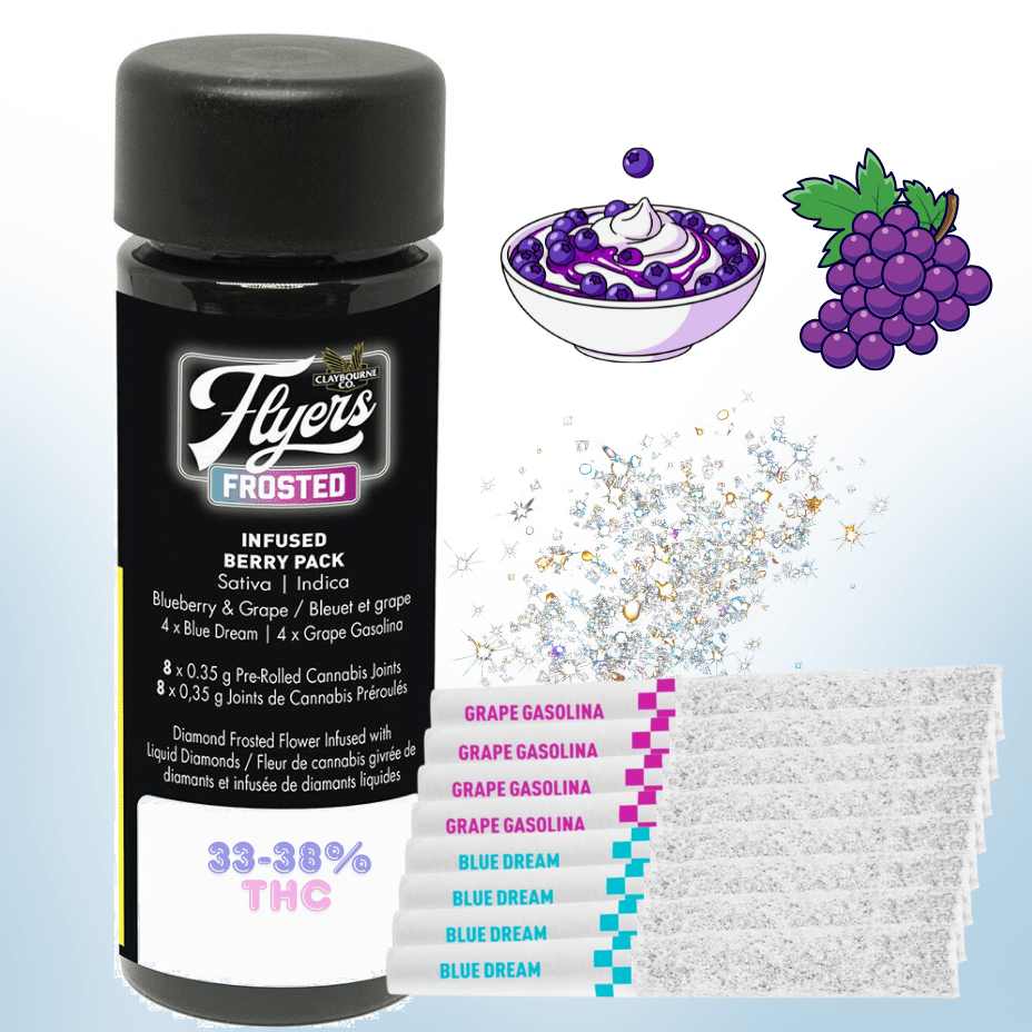 Claybourne - Flyers Frosted Berry Pack Infused Pre-rolls - 8x0.35g Morden Vape SuperStore and Cannabis Manitoba Canada