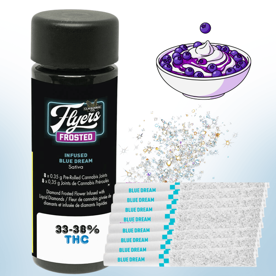 Claybourne - Flyers Frosted Blue Dream Infused Pre-rolls - 8x0.35g Morden Vape SuperStore and Cannabis Manitoba Canada