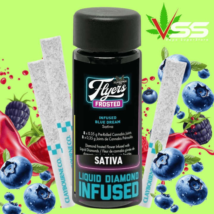 Claybourne - Flyers Frosted Blue Dream Infused Pre-rolls - 8x0.35g Morden Vape SuperStore and Cannabis Manitoba Canada
