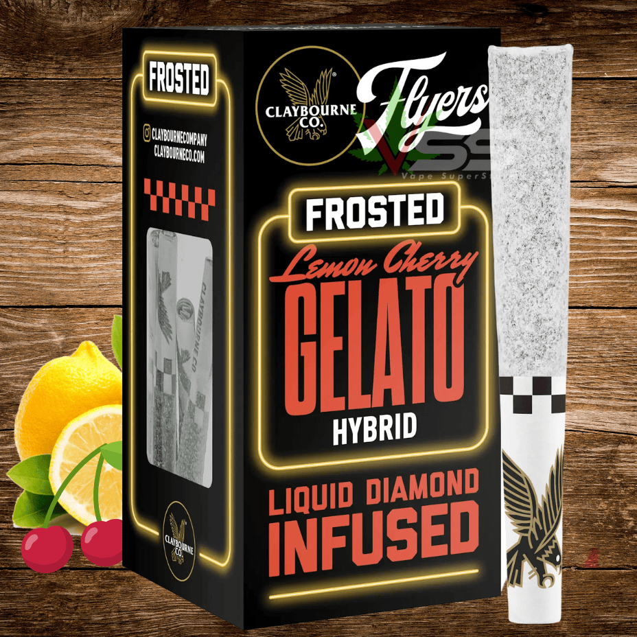 Claybourne - Frosted Flyers Lemon Cherry G Infused Pre-rolls 5x0.5g - Morden Vape SuperStore & Cannabis Claybourne - Frosted Flyers Lemon Cherry G Infused Pre-rolls 5x0.5g - Morden Vape SuperStore & Cannabis