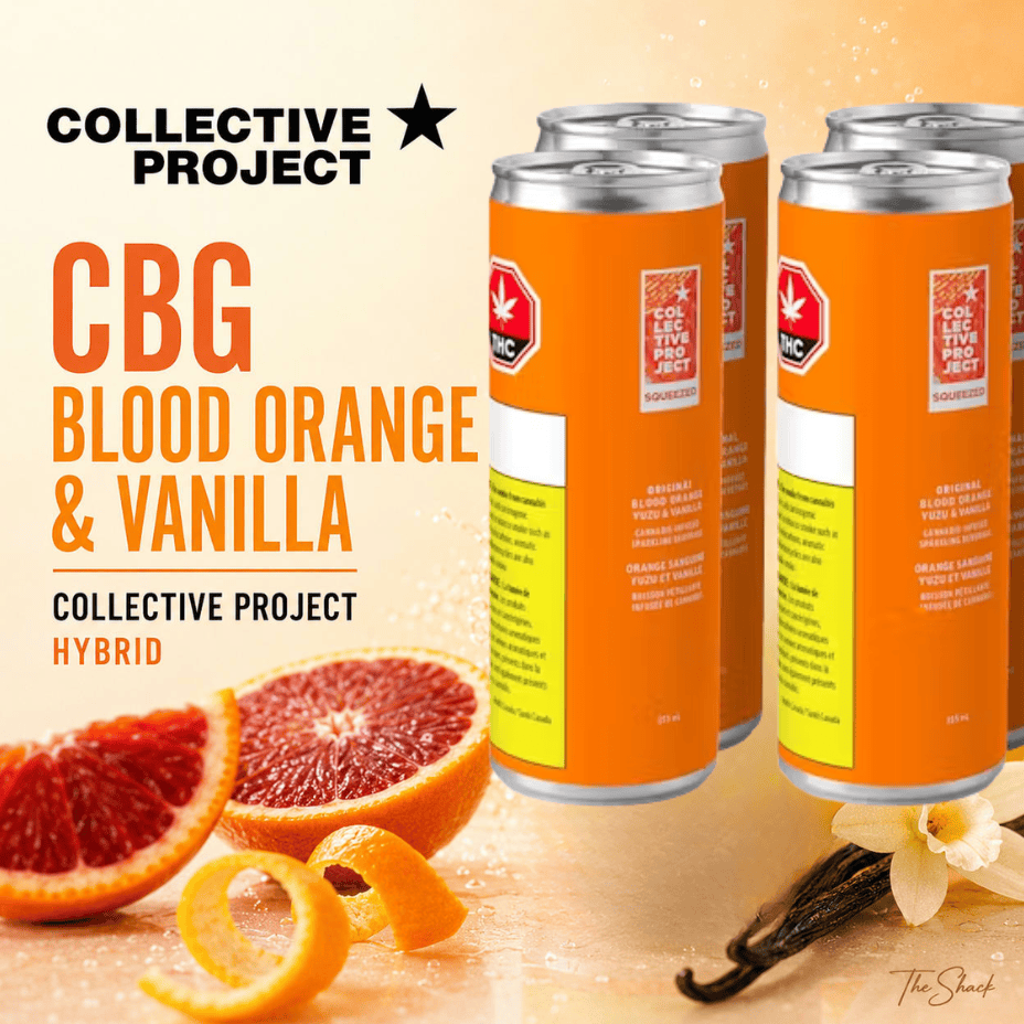 Collective Project Blood Orange THC-CBG Beverage-4x355ml Morden Vape SuperStore and Cannabis Manitoba Canada