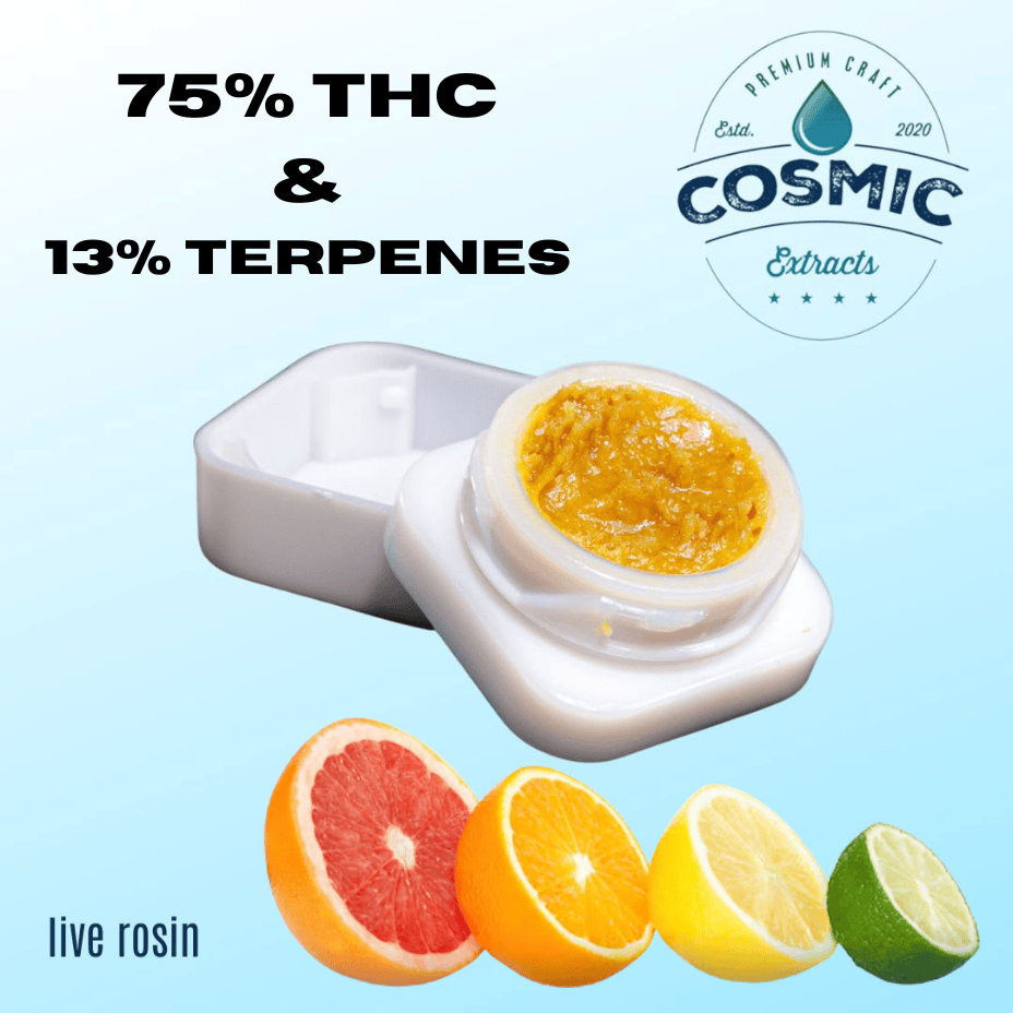 Cosmic Extracts Grapefruit Sativa Live Rosin Jar-1g Morden Vape SuperStore and Cannabis Manitoba Canada