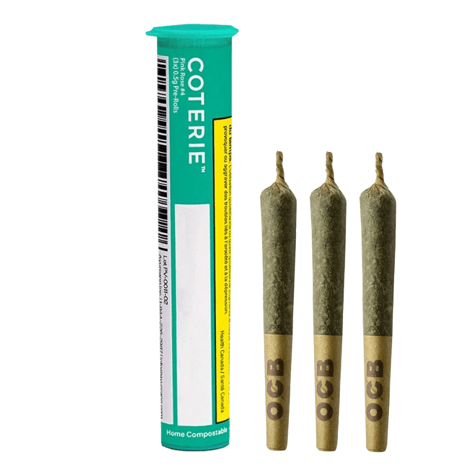 Coterie Pink Rose #4 Pre-rolls 3x0.5g 3x0.5g Morden Vape SuperStore and Cannabis Manitoba Canada