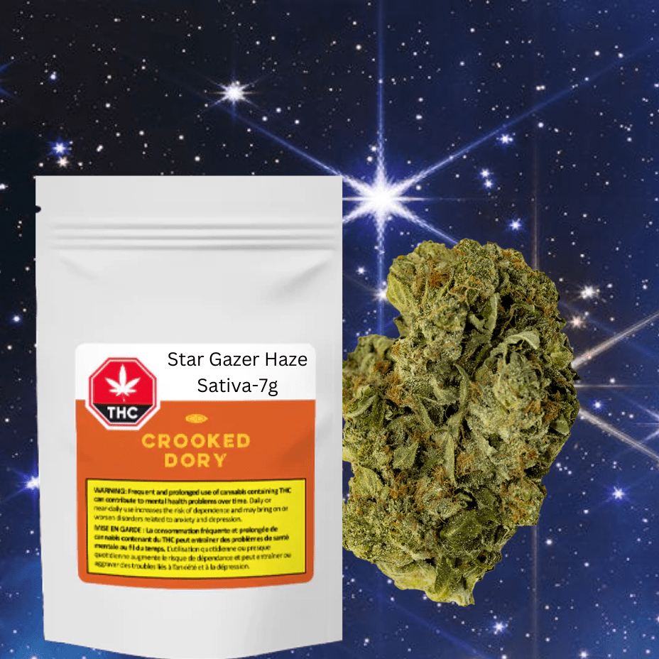 Crooked Dory Stargazer Haze Sativa Flower-7g 7g Morden Vape SuperStore and Cannabis Manitoba Canada