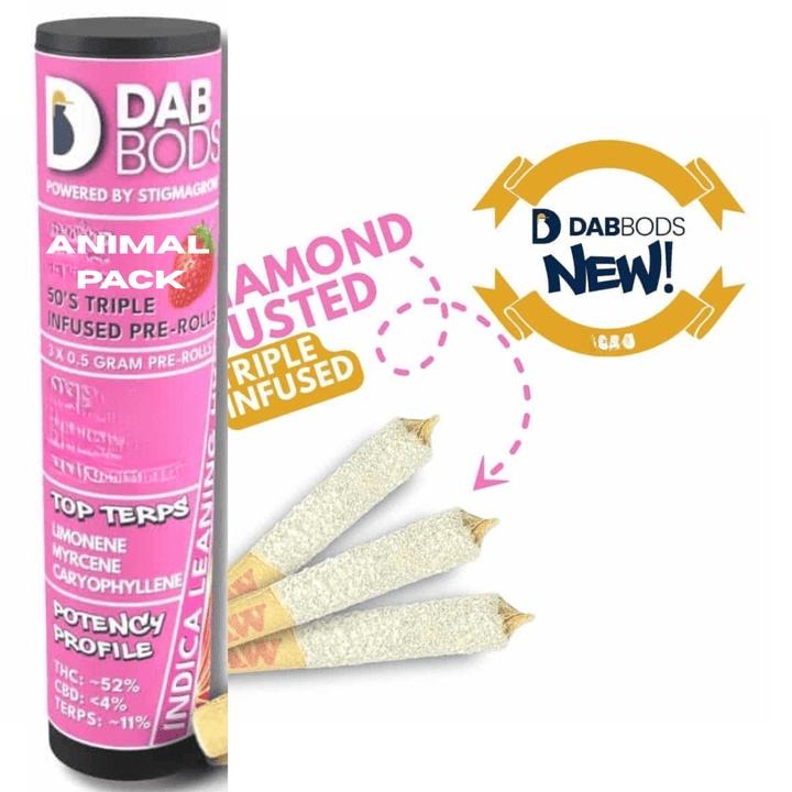 Dab Bods Animal Pack Triple Infused Pre-Rolls-3x0.5g Morden Vape SuperStore and Cannabis Manitoba Canada